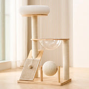 Árbol Rascador Moderno para Gatos con Cápsula Transparente