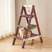 HammockTree™ – Árbol Rascador para Gatos 3 en 1 de Madera con Hamacas