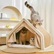 Casita Rascadora para Gatos con Zona de Descanso Acogedora